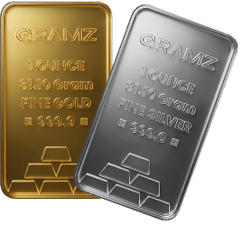 Gold and silver bars representing the phygital ownership concept in Gramz